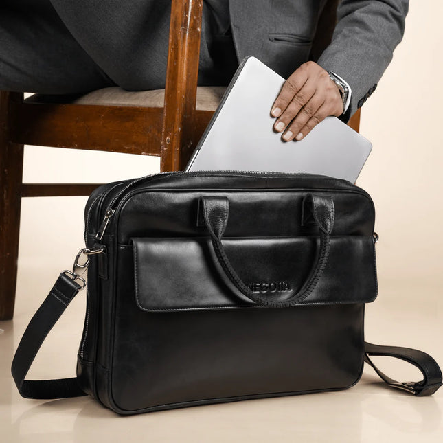 Negotia Alpha Leren Laptoptas 16"