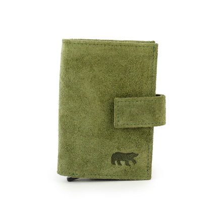 Bear Design Porta-cartões em camurça Elsie SU6814 Verde musgo