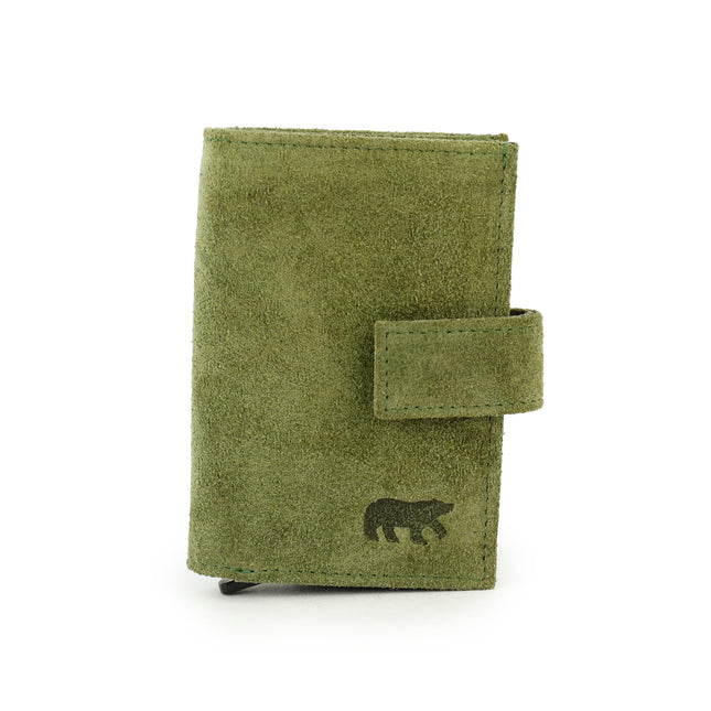 Bear Design Porta-cartões em camurça Elsie SU6814 Verde musgo