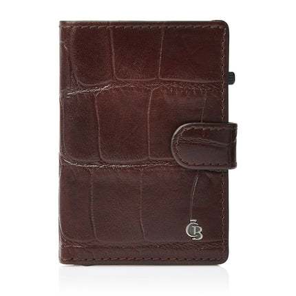 Castelijn & Beerens Croco Mini Wallet RFID met Sluitlipje 460853 Mocca