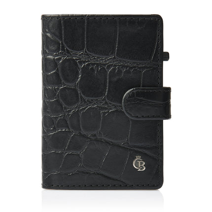 Castelijn & Beerens Croco Mini Wallet RFID met Sluitlipje 460853 Zwart
