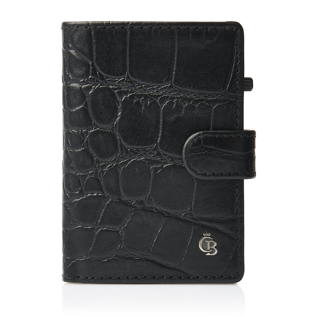 Castelijn & Beerens Croco Mini Wallet RFID met Sluitlipje 460853 Zwart