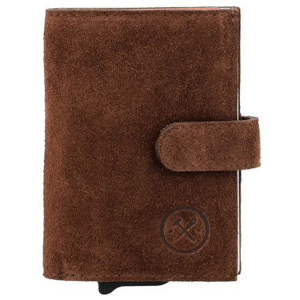 Hide & Stitches Brazos säkerhetsplånbok i läder Mörkbrun