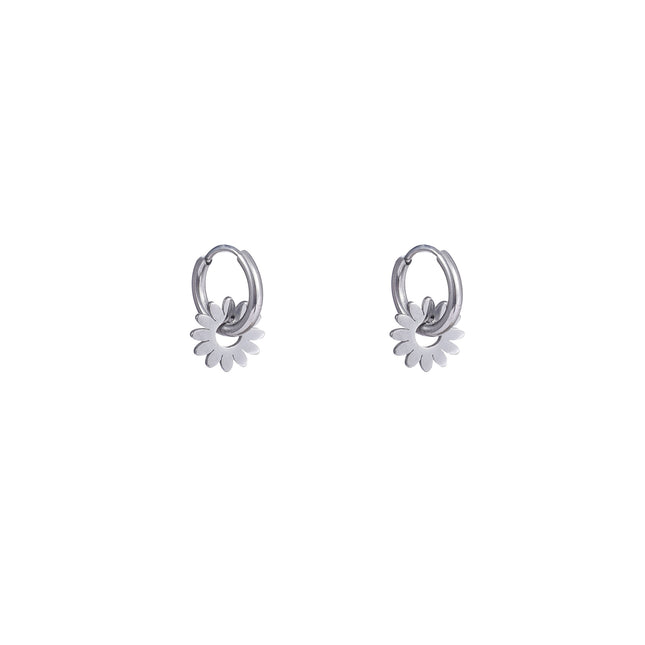 Day & Eve by Go Dutch Label Flower Hoops Stříbrná (nerezová ocel)