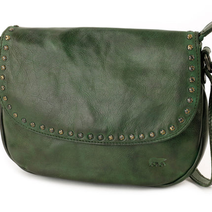 Bear Design Skuldertaske med klap og nitter CL45056