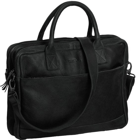 Daniel Ray Greensboro Sac d’ordinateur en cuir pour ordinateur portable 15 pouces Noir