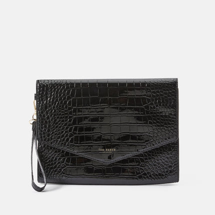 Ted Baker Wesslie Croc Effect Icon Envelope Pouch
