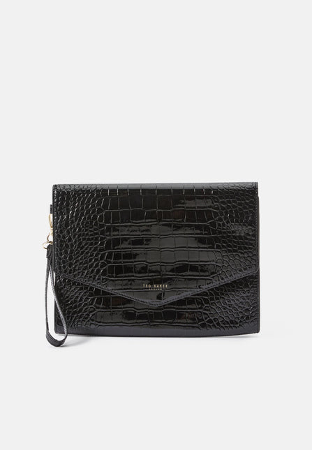 Ted Baker Wesslie Croc Effect Icon Envelope Pouch