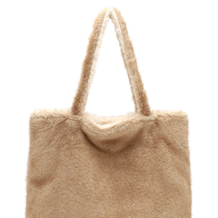 Emily & Noah Eva Fluffy City Shopper Large Taupe/Beige