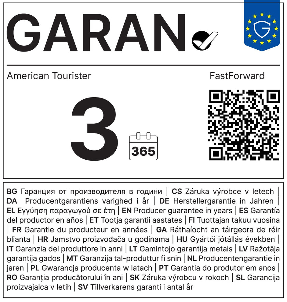 GARAN-label American Tourister FastForward: 3 jaar producentengarantie