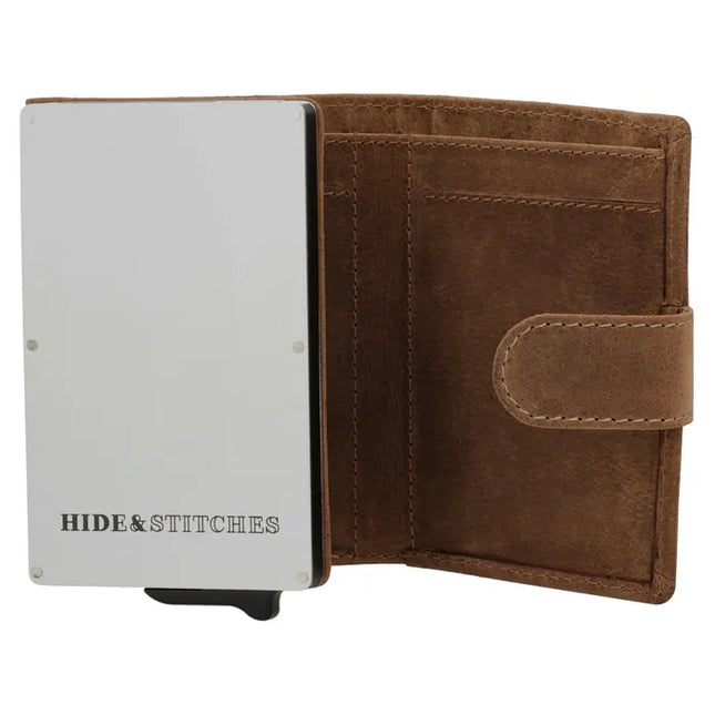 Hide & Stitches Idaho Leren Safety Wallet Pasjeshouder