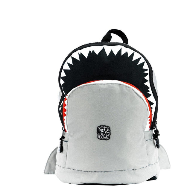 Pick & Pack Rugzak Shark Shape M Grey