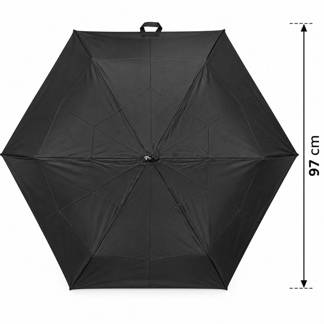 Samsonite Rain Pro 3 Sect. Manual Flat Paraplu Zwart