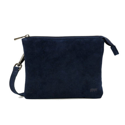 Bear Design Mala de ombro Marthe em camurça SU3578 Azul-escuro