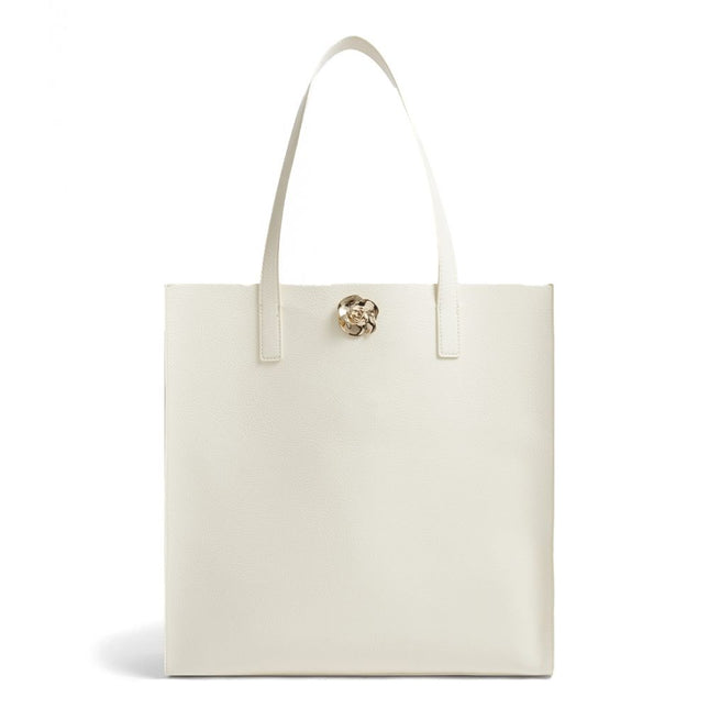 Ted Baker Rosenni Rose Detail Crinkle Large Tote Bag Ivory