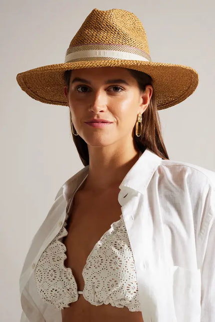 Ted Baker Clairie Faux Straw Fedora- Chapéu Creme