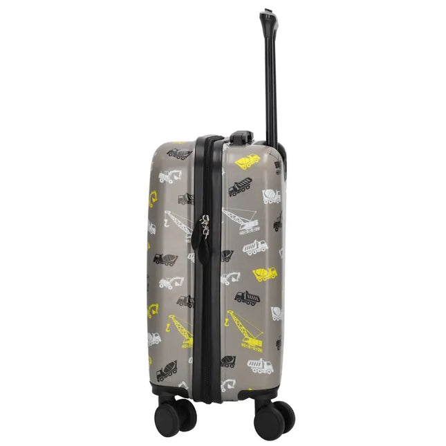 Zebra Avonturier Kinder Koffer Construction Grijs