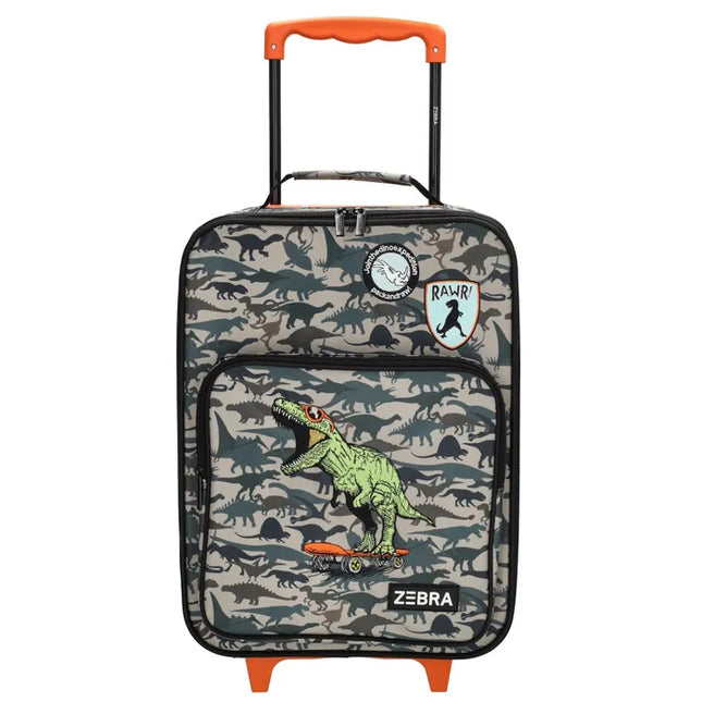 Zebra Avonturier Kinder Koffer Dino Green